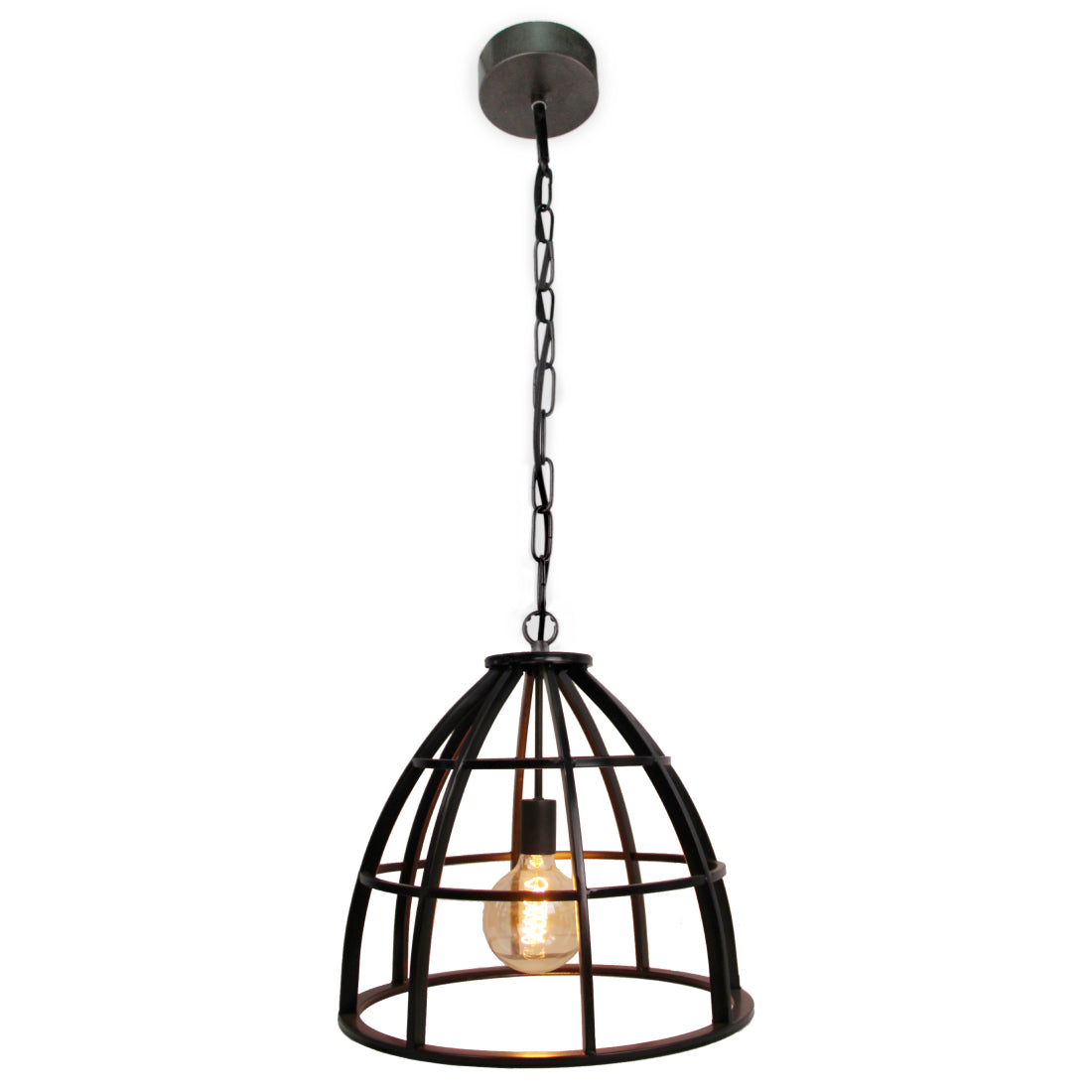 Various Frame Pendant Light – Ø47 cm – Black Steel – Industrial Hanging Lamp – E27 Socket
