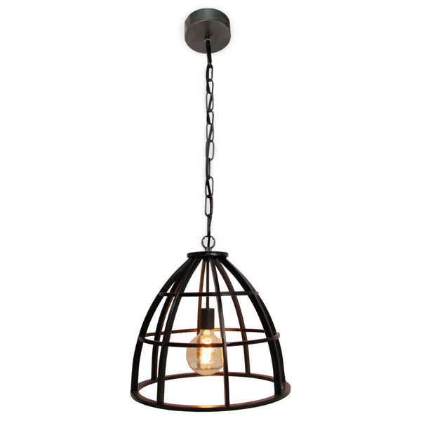 Various Frame Pendant Light – Ø47 cm – Black Steel – Industrial Hanging Lamp – E27 Socket
