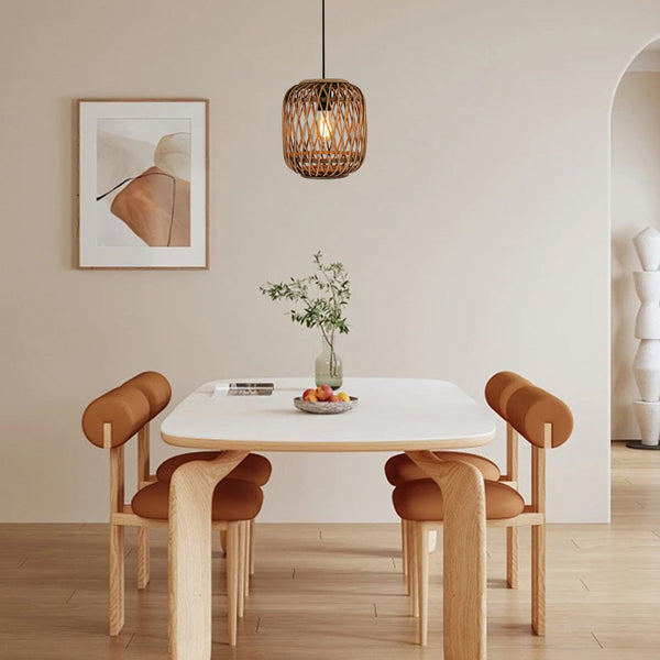 Moderne hanglamp Chericoni Nature Diagonaal – natuur hout en bamboe – Ø21 cm – E27