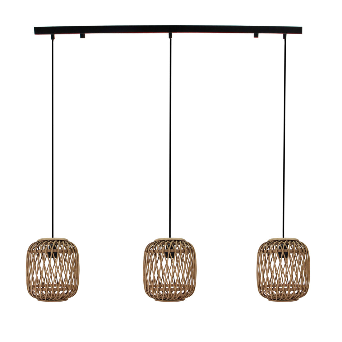Chericoni Nature Diagonaal – sfeervolle 3-lichts hanglamp – 122 cm – bamboe