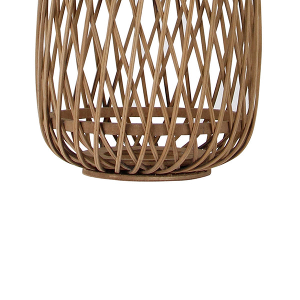 3-lichts diagonale hanglamp – Chericoni Nature – bamboe en natuur hout – 122 cm breed