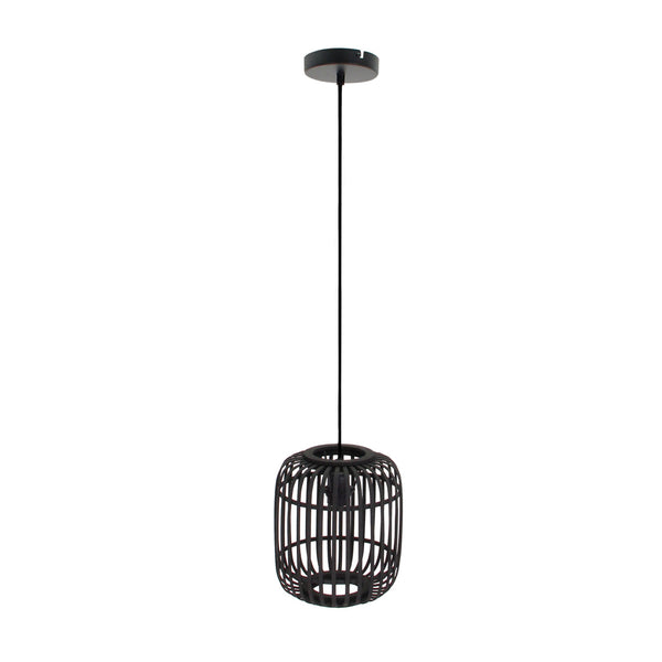 Various Woven – zwarte hanglamp – Ø22 cm – 1 lichts – bamboe