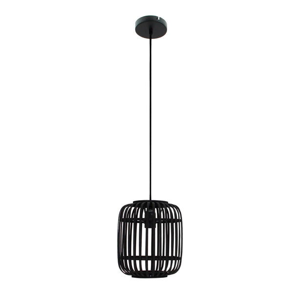 Sfeervolle hanglamp – Various Woven – 1 lichts – Ø22 cm – bamboe zwart