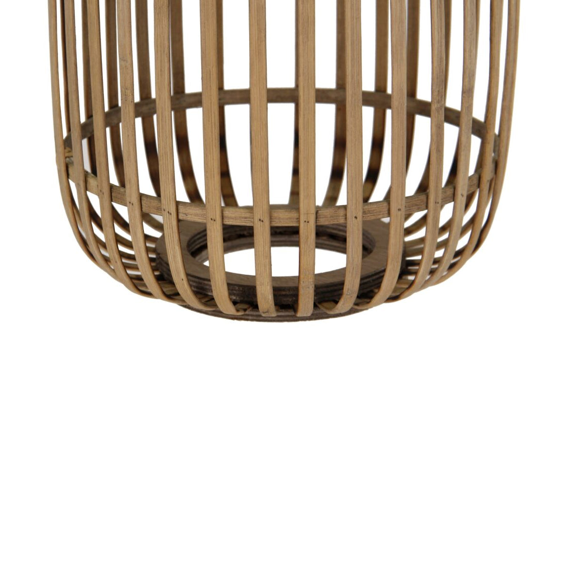 Lampe suspendue tissée variée - 1 lumière - Ø22 cm - Bambou - Naturel/Beige