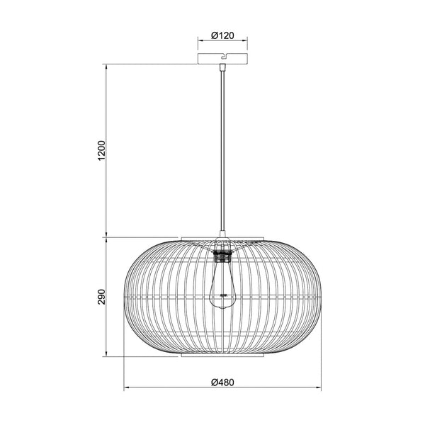 Design hanglamp Ø48 cm – Various Woven – 1 lichts – bamboe – natuur