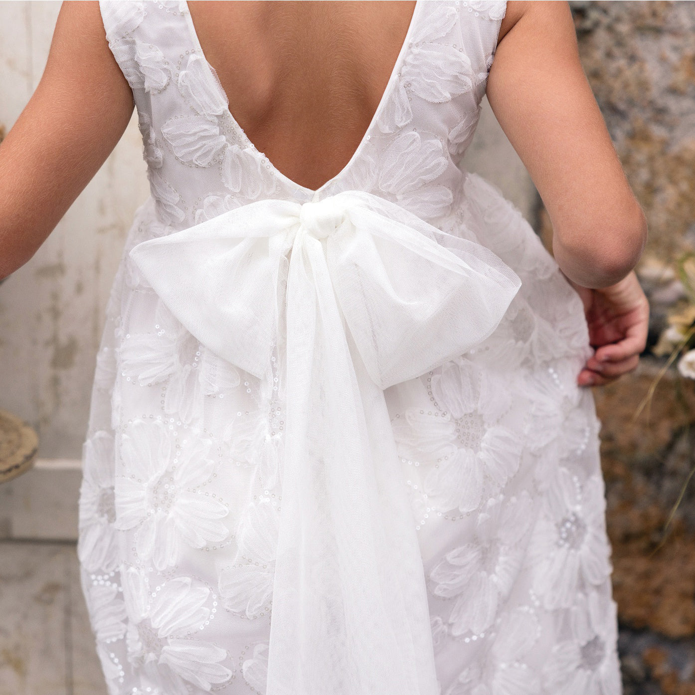 DRESS WITH EMBROIDERED TULLE