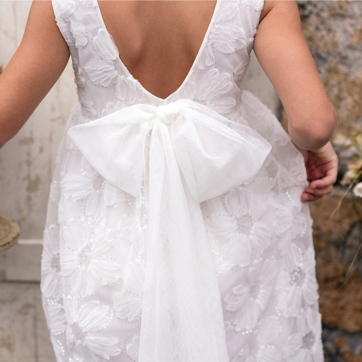DRESS WITH EMBROIDERED TULLE