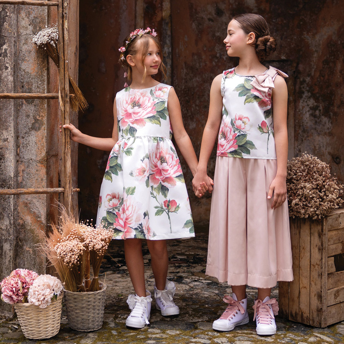 Abito in raso stampa fiori | Magil