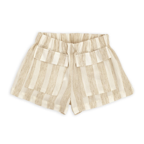 Bermuda con tasche riga bianco/beige | Magil