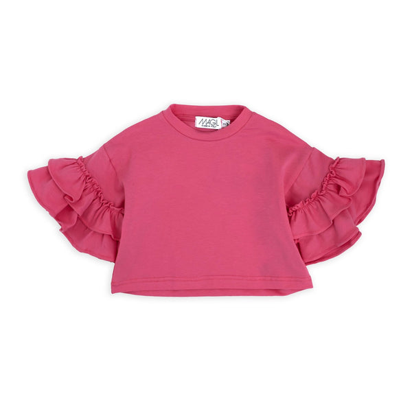 T-shirt con maniche con rouches