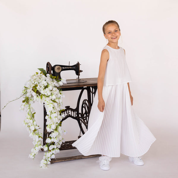 JUMPSUIT MET GEPLISSEERDE BROEKEN