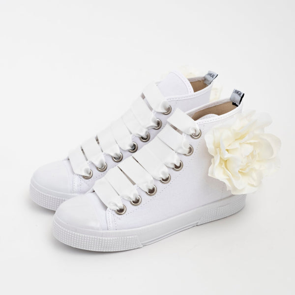 Sneakers in tela con fiore