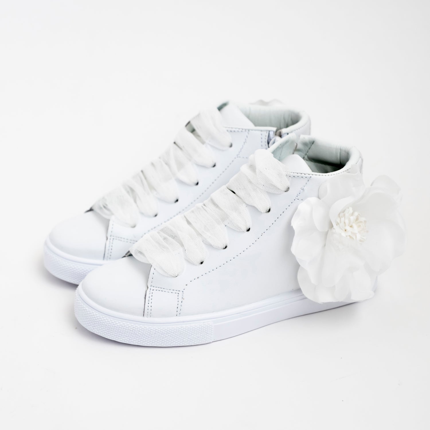Sneakers alte con fiore