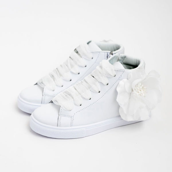 Sneakers alte con fiore