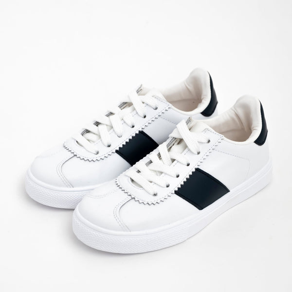 Sneakers bambino con fascia ecopelle