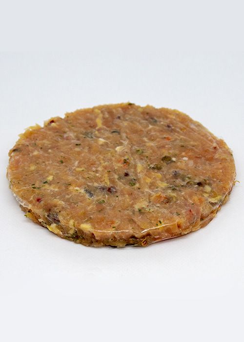 hamburguesa de pollo con verduras
