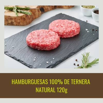 8 100% Natural Beef Burgers of 120 g / In 2 Pack