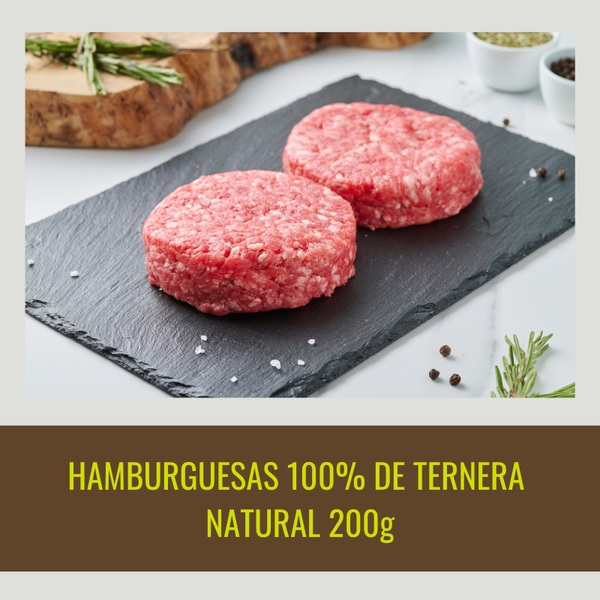 4 100% Natural Beef Burgers of 200 g each. In 2 packs.