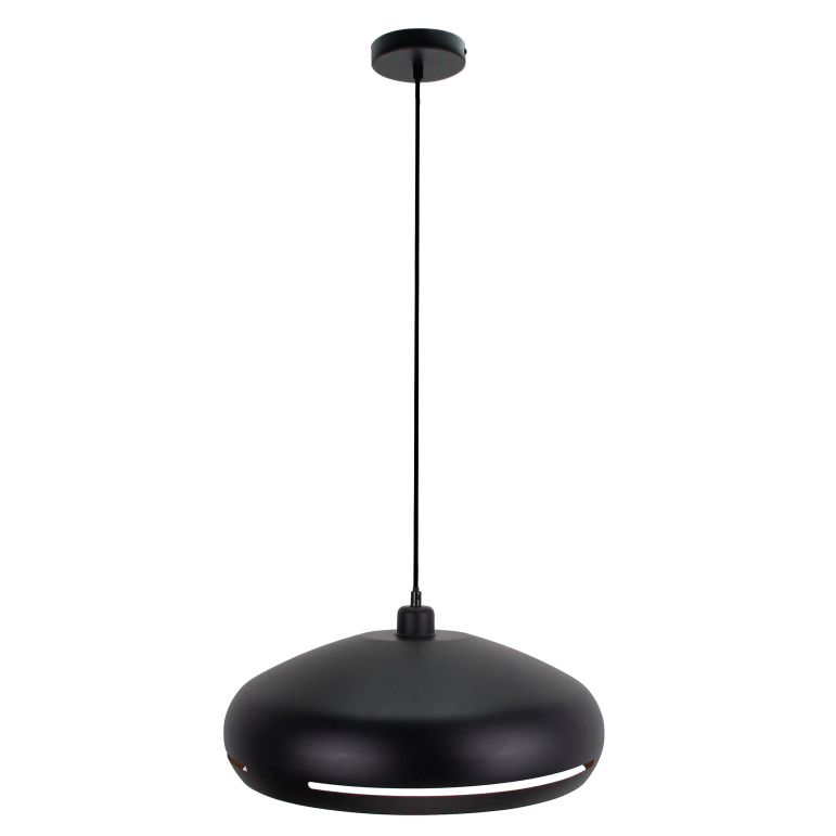 1 lichts Chericoni Striscia Hanglamp Ø 45 cm, met E27 fitting en een opvallend zwart-goud ontwerp.