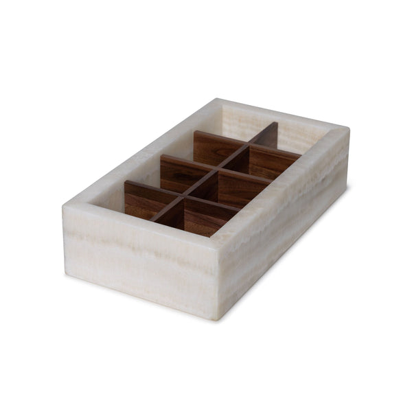 Caixa organizadora de ônix mel 32.5x17.5x8cm