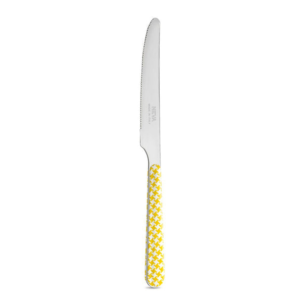 Table Knife - Yellow Pied de Poule BD14016Y