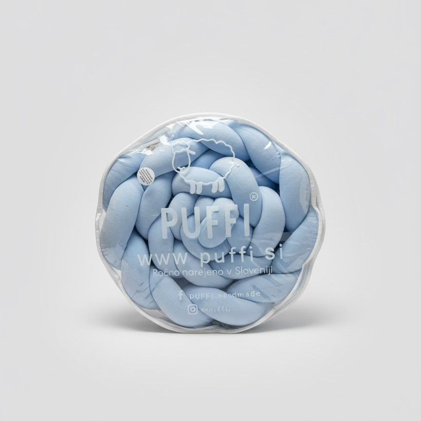 Single bumper for baby bed PLUSH BABY BLUE 240cm