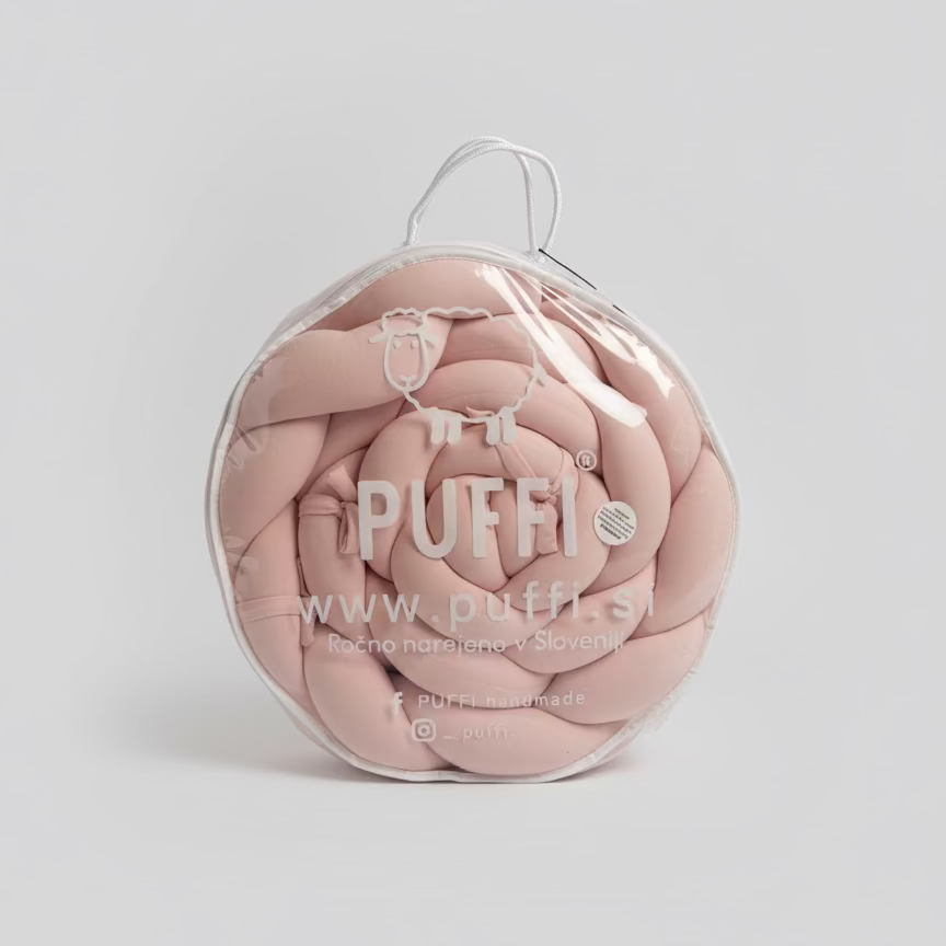 Single bumper for children's bed JERSEY SOFT PINK