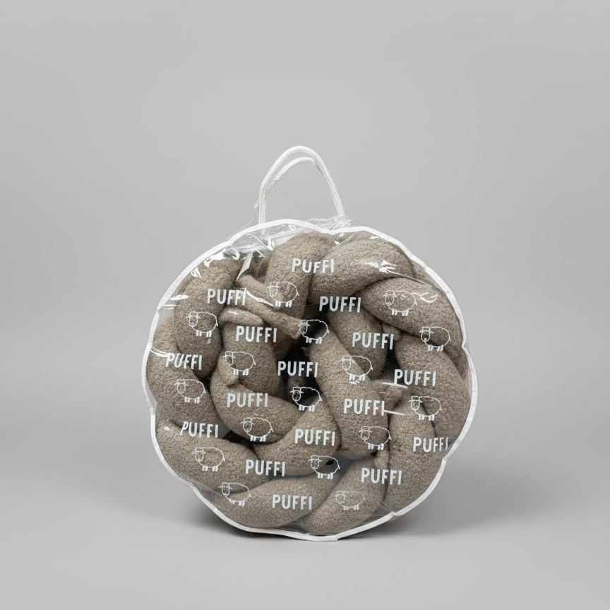 Single bumper for children's bed BOUCLE DARK BEIGE