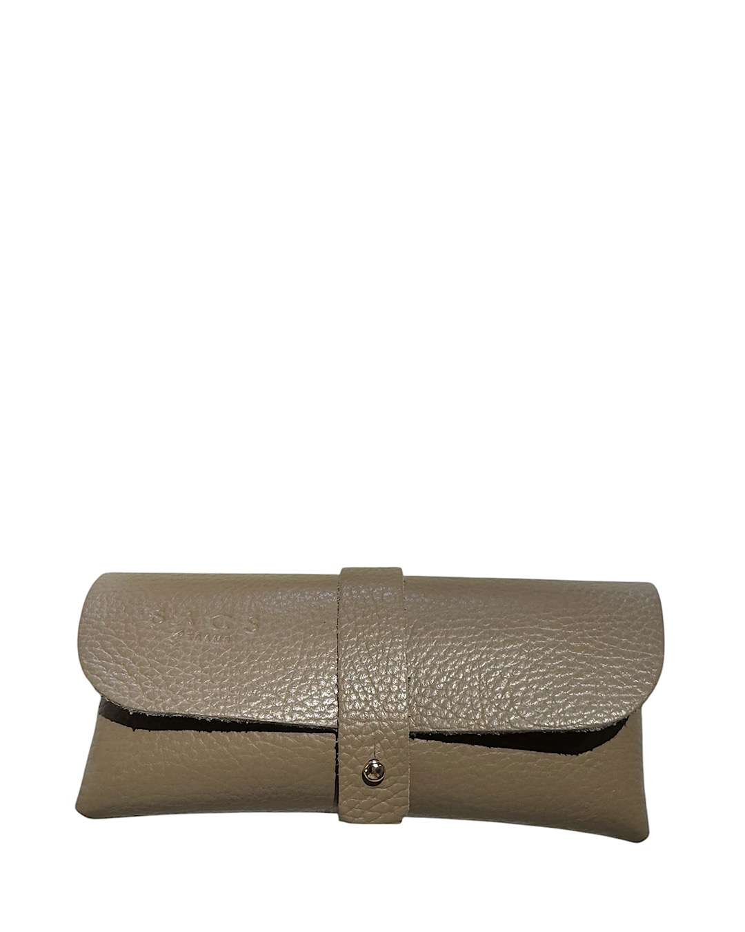Genuine Leather Glasses Case in Taupe