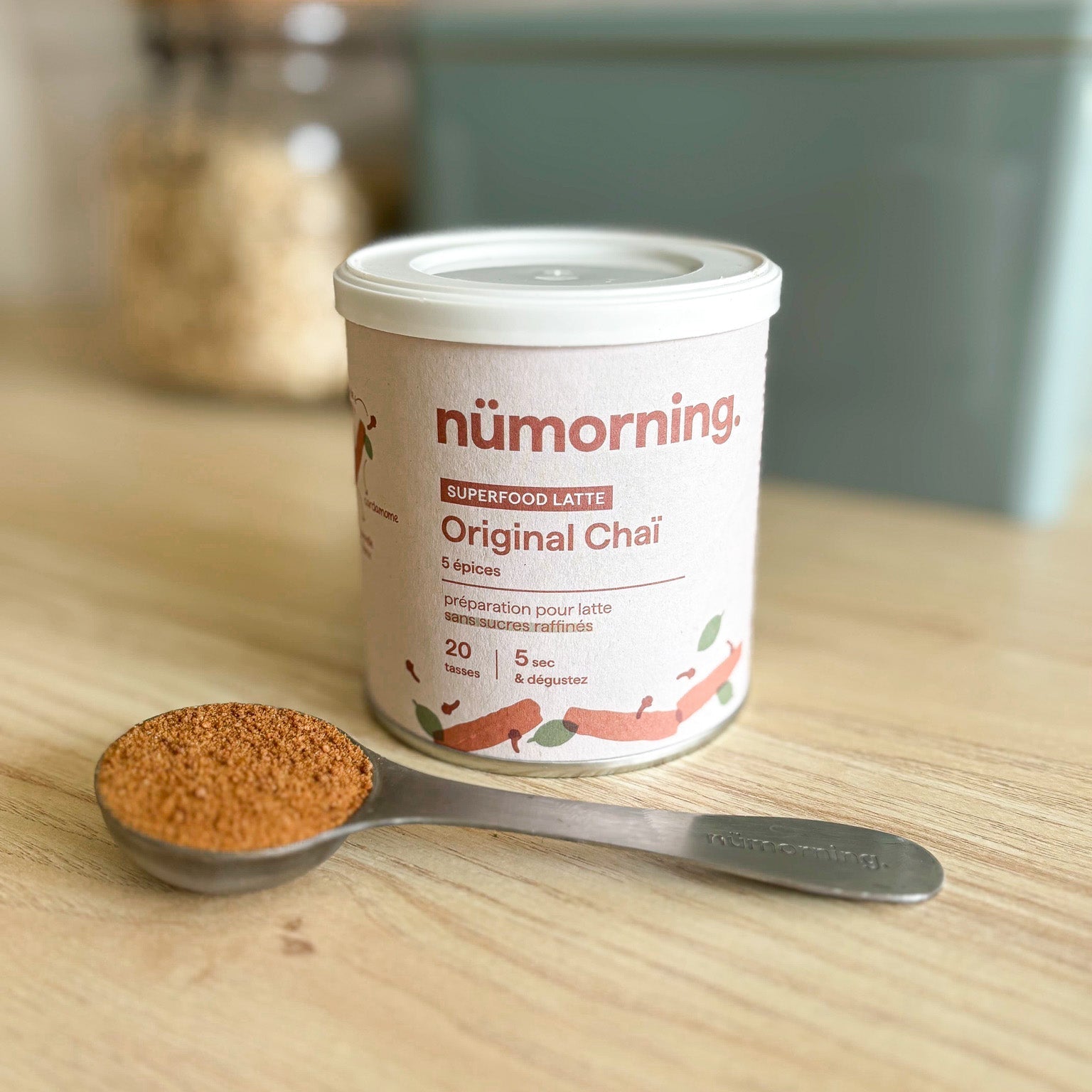 cuillère doseuse en acier pour latte type chaï