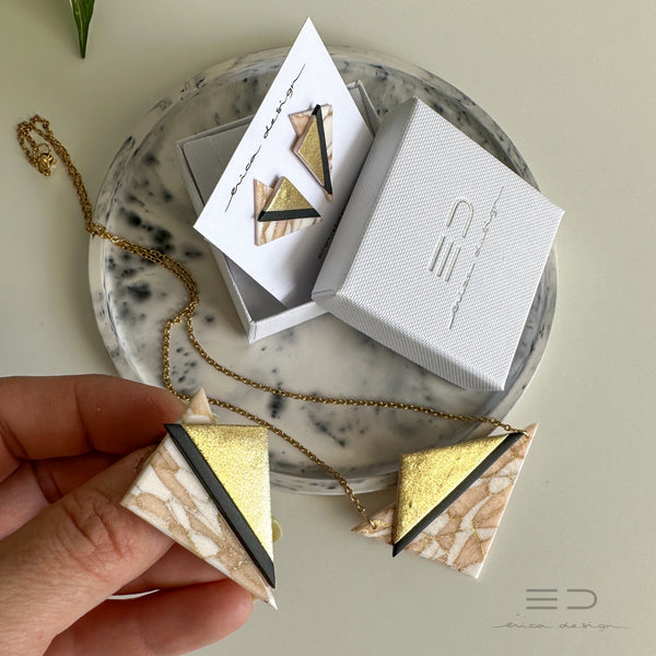 Asymmetric . LIMITED EDITION | powder gold black