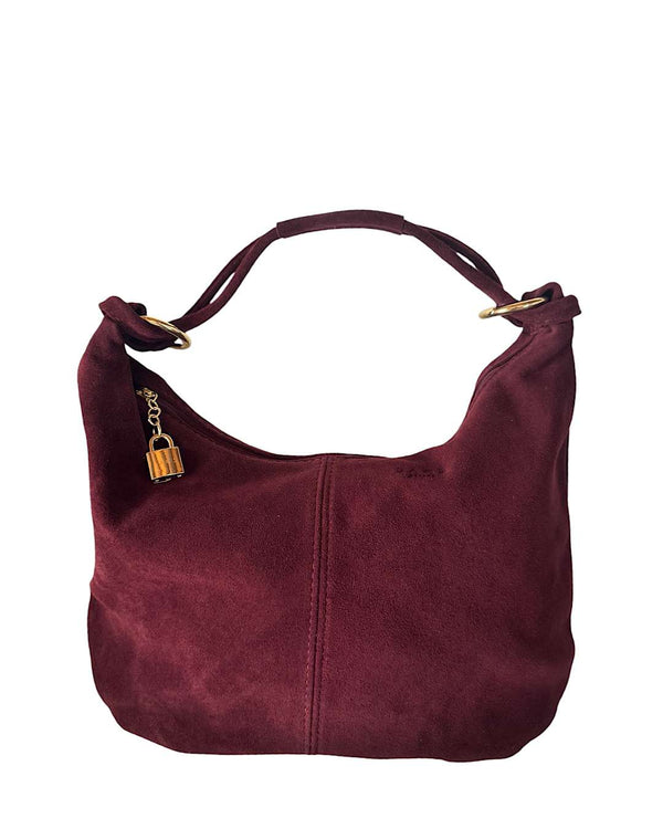 Borsa Adele Suede Col Burgundy