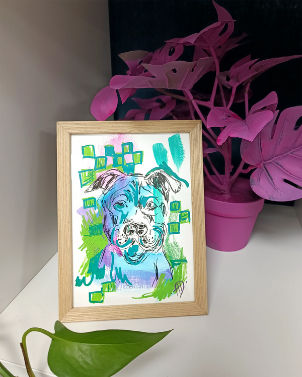 Serie di gatti e cani 13x18 cm, originale su carta II