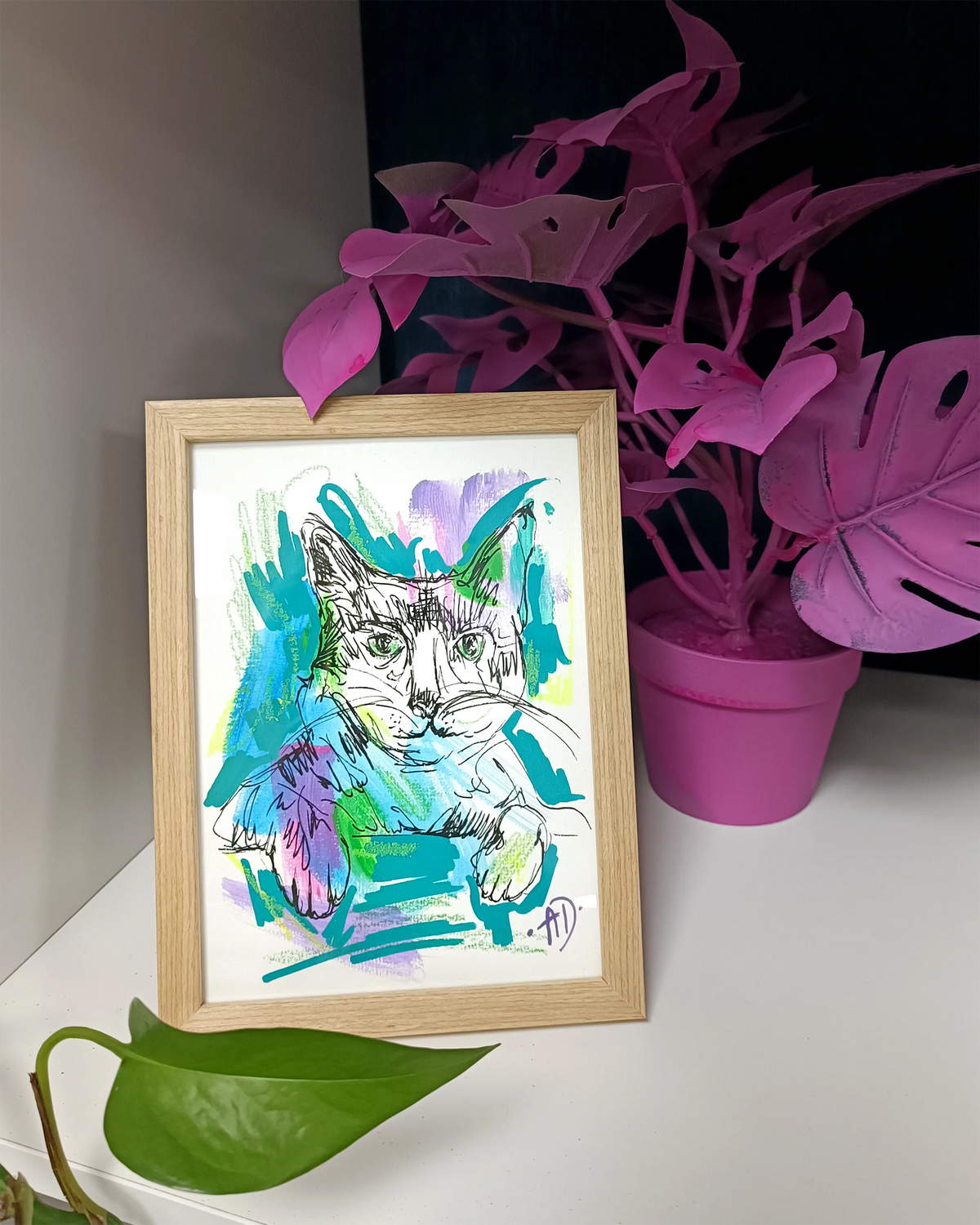 Cats and dog series 13x18 cm, original on paper III