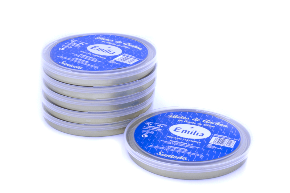 Pack of 6 cans 125g - Anchovy fillets in olive oil Silver Series Cantabrian Fish