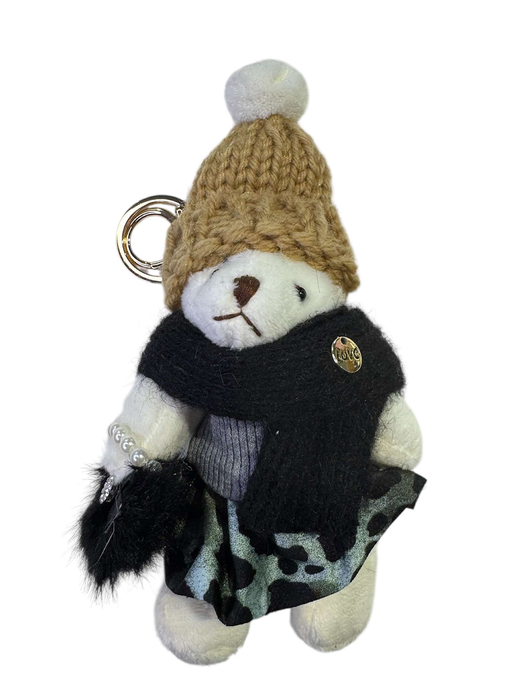 Black Teddy Charm Scarf