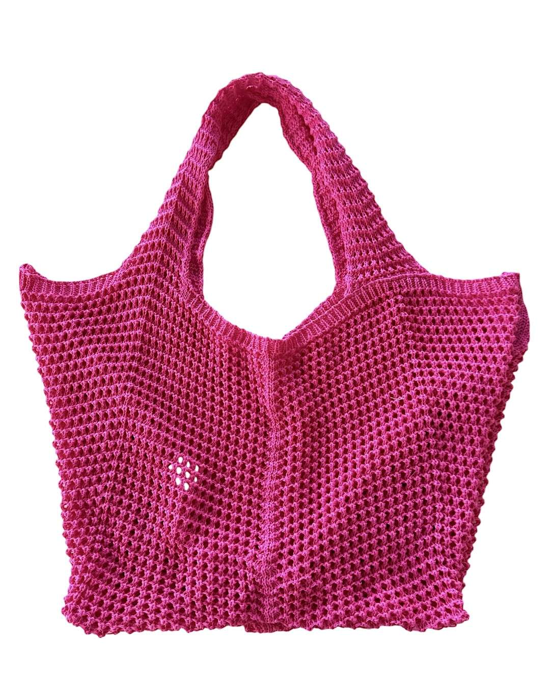 Pink Mesh Beach Bag