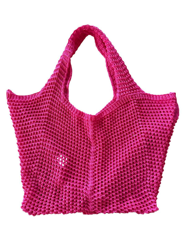 Pink Mesh Beach Bag