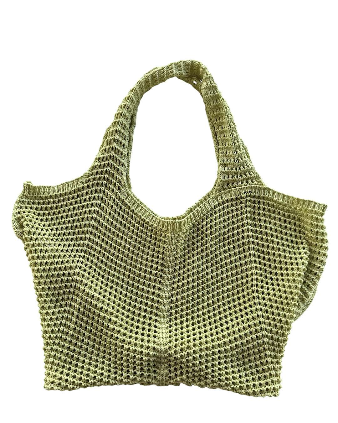 Lime Mesh Beach Bag