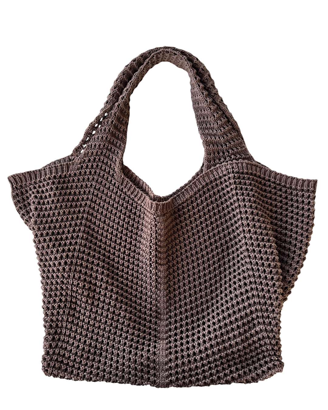 Brown Mesh Beach Bag