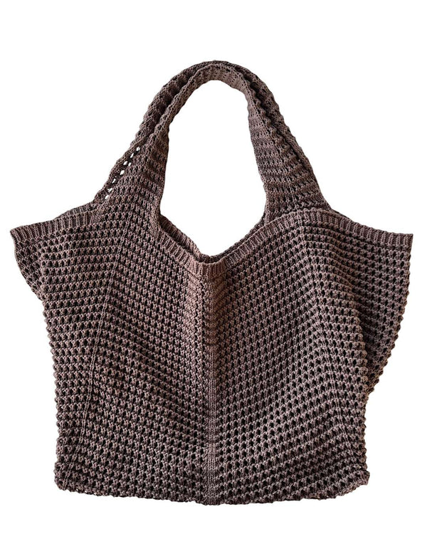 Brown Mesh Beach Bag