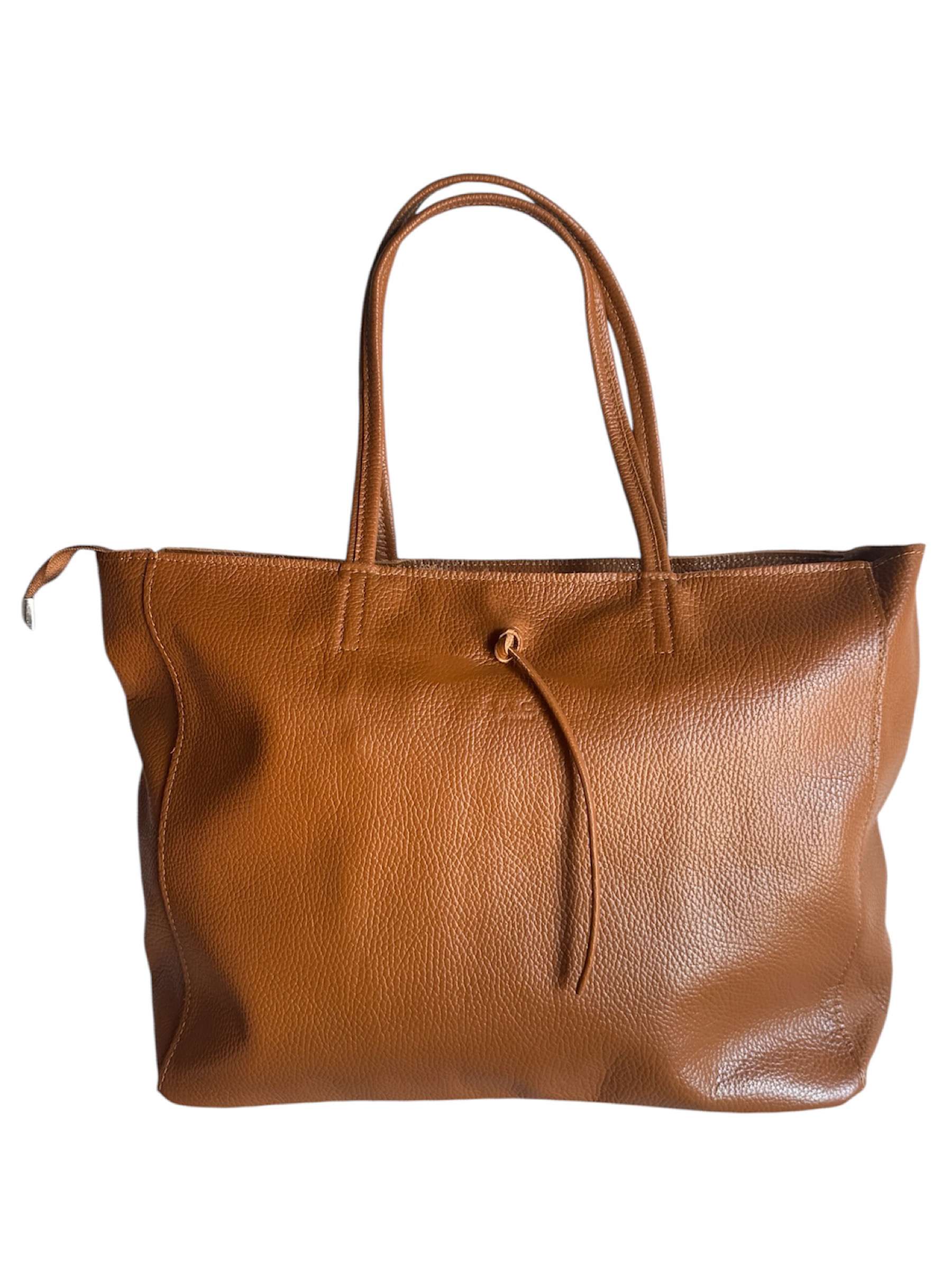 Flo Leather Bag with Leather Handle