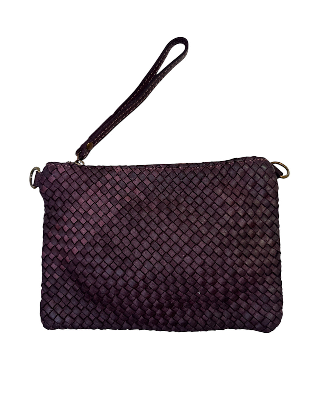 Cintura in Vera Pelle Intrecciata Colore Vino