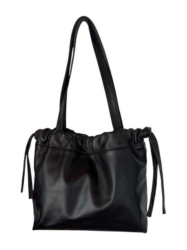 Black Ruffled Shopper