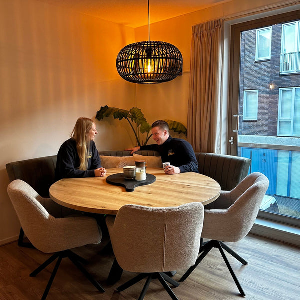 Plateau de table rond en chêne sur mesure