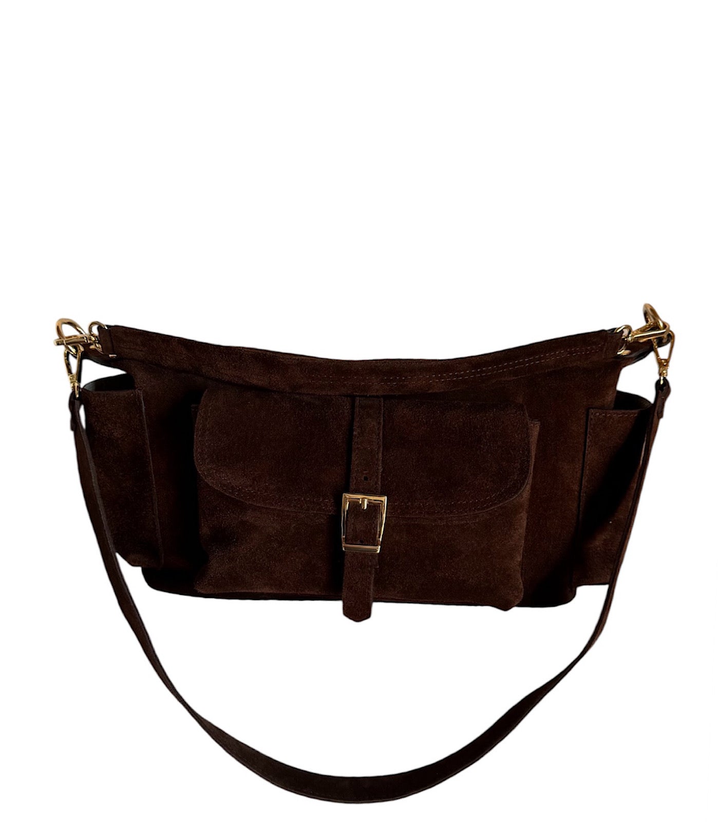 Brown Suede Baguette