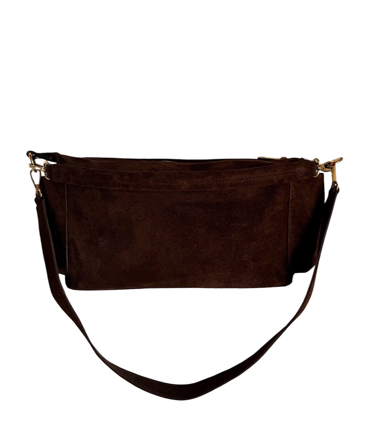 Brown Suede Baguette