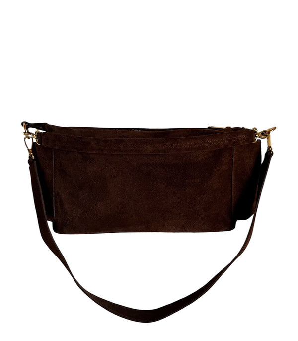 Brown Suede Baguette