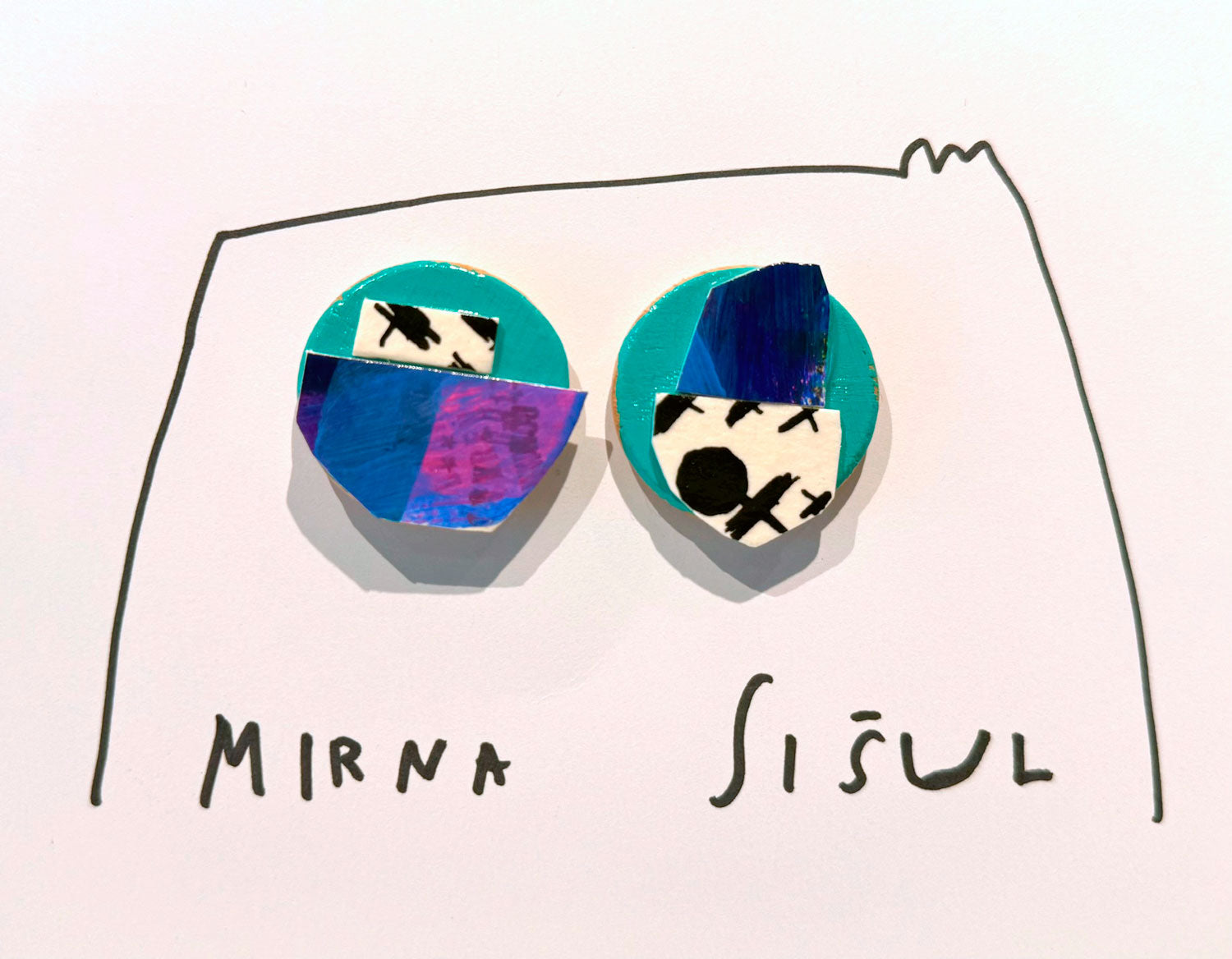 Earrings Blue Ladybug