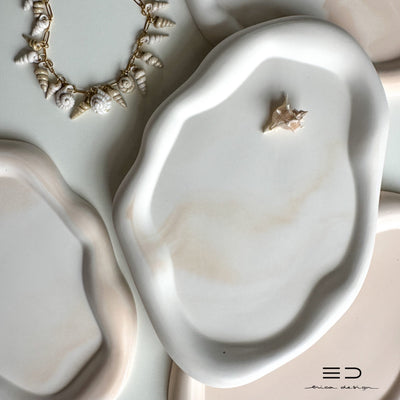 vassoio decorativo onda | bianco beige